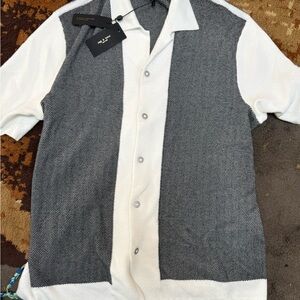 Rag & Bone Ivory and Black Button-Up Shirt